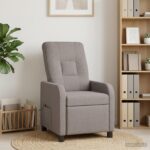 vidaXL Masážne relaxačné kreslo Sivohnedá Látka – Obrázok 11