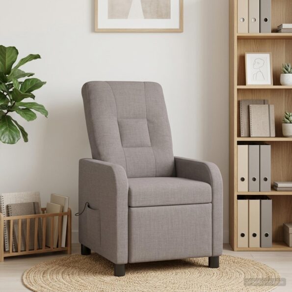 vidaXL Masážne relaxačné kreslo Sivohnedá Látka – Obrázok 11