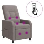 vidaXL Masážne relaxačné kreslo Sivohnedá Látka – Obrázok 2