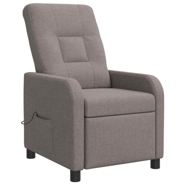vidaXL Masážne relaxačné kreslo Sivohnedá Látka – Obrázok 3