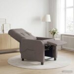 vidaXL Masážne relaxačné kreslo Sivohnedá Látka – Obrázok 12