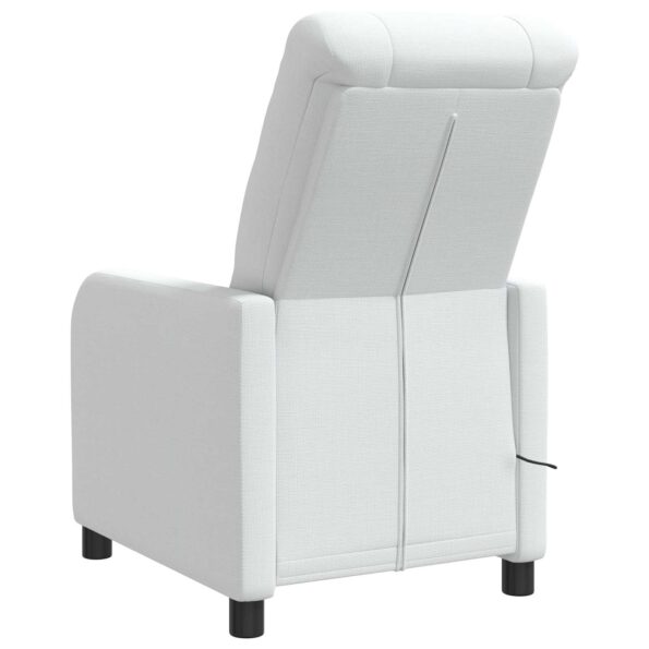 vidaXL Masážne relaxačné kreslo Biela Látka – Obrázok 5