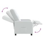 vidaXL Masážne relaxačné kreslo Biela Látka – Obrázok 7