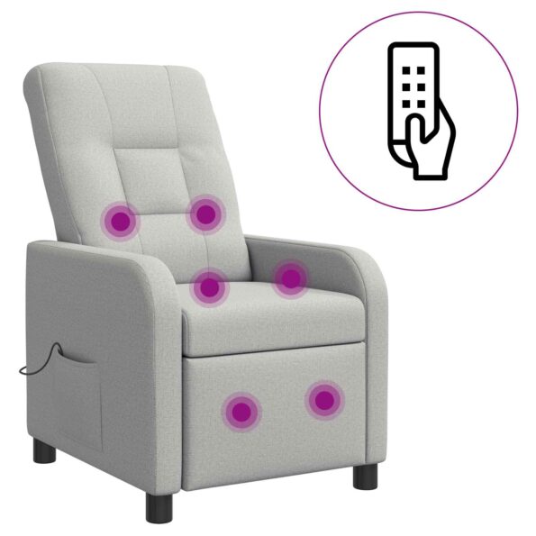vidaXL Masážne relaxačné kreslo Oblá šedá Látka – Obrázok 2
