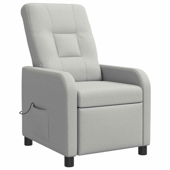 vidaXL Masážne relaxačné kreslo Oblá šedá Látka – Obrázok 3