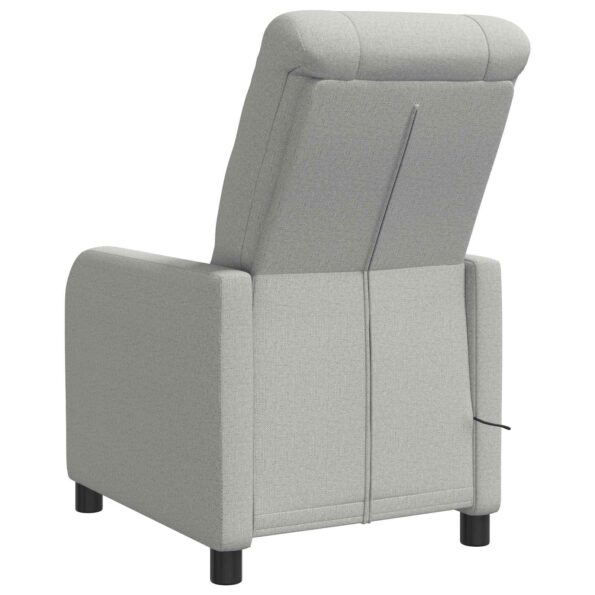 vidaXL Masážne relaxačné kreslo Oblá šedá Látka – Obrázok 5