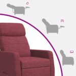 vidaXL Pohovka Víno červené Látka – Obrázok 6