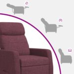 vidaXL Pohovka Fialová Látka – Obrázok 6