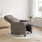 vidaXL Masážne relaxačné kreslo Sivohnedá Látka – Obrázok 11