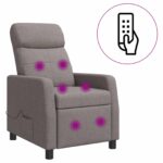 vidaXL Masážne relaxačné kreslo Sivohnedá Látka – Obrázok 2