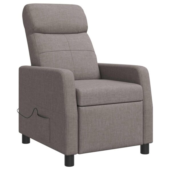 vidaXL Masážne relaxačné kreslo Sivohnedá Látka – Obrázok 3
