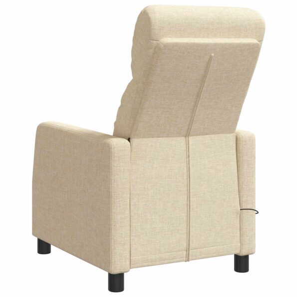 vidaXL Masážne relaxačné kreslo Krémová Látka – Obrázok 5