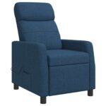 vidaXL Masážne relaxačné kreslo Modrá Látka – Obrázok 3