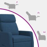 vidaXL Masážne relaxačné kreslo Modrá Látka – Obrázok 8