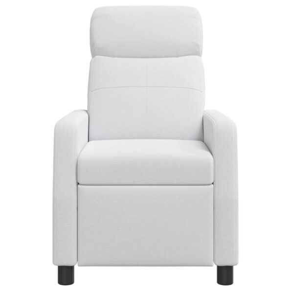 vidaXL Masážne relaxačné kreslo Biela Látka – Obrázok 4