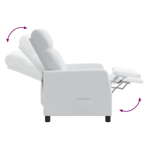 vidaXL Masážne relaxačné kreslo Biela Látka – Obrázok 7