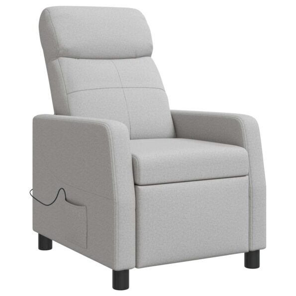 vidaXL Masážne relaxačné kreslo Oblá šedá Látka – Obrázok 3