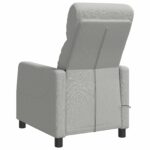 vidaXL Masážne relaxačné kreslo Oblá šedá Látka – Obrázok 5