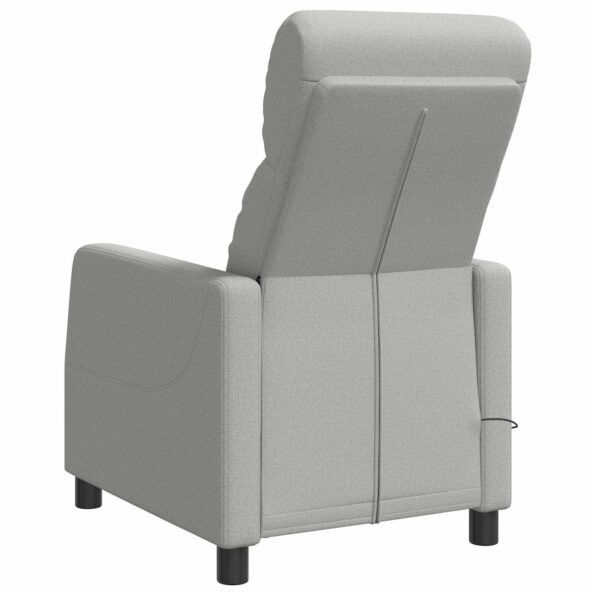 vidaXL Masážne relaxačné kreslo Oblá šedá Látka – Obrázok 5