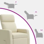 vidaXL Pohovka Krémová Umelá koža – Obrázok 6