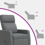 vidaXL Pohovka Sivá Umelá koža – Obrázok 6