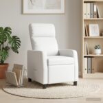 vidaXL Pohovka Biela Umelá koža – Obrázok 3