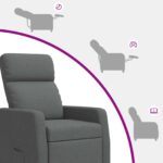 vidaXL Pohovka Tmavosivá Látka – Obrázok 6