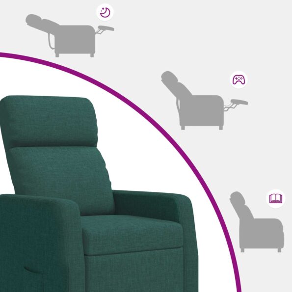 vidaXL Pohovka Tmavozelená Látka – Obrázok 6