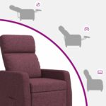 vidaXL Pohovka Fialová Látka – Obrázok 6