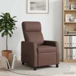 vidaXL Masážne relaxačné kreslo Hnedá Umelá koža