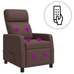 vidaXL Masážne relaxačné kreslo Hnedá Umelá koža – Obrázok 2
