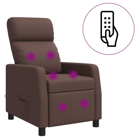 vidaXL Masážne relaxačné kreslo Hnedá Umelá koža – Obrázok 2