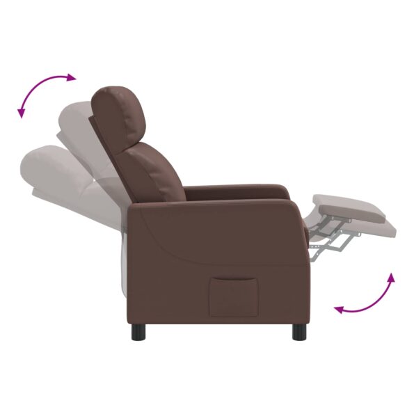 vidaXL Masážne relaxačné kreslo Hnedá Umelá koža – Obrázok 7