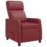 vidaXL Masážne relaxačné kreslo Víno červené Umelá koža – Obrázok 3