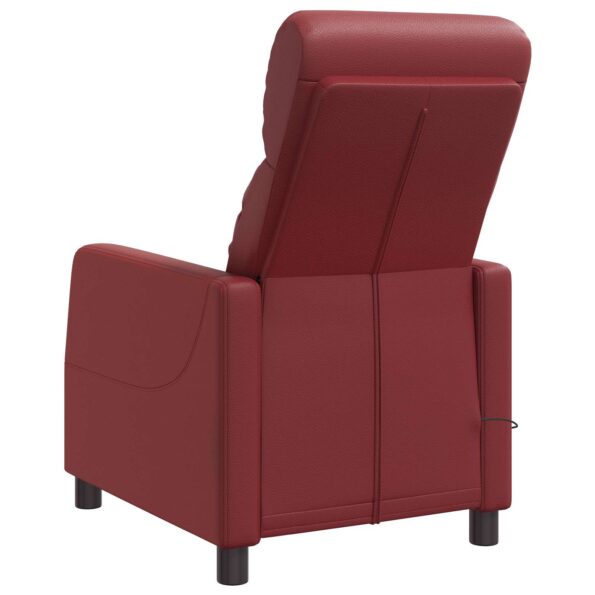 vidaXL Masážne relaxačné kreslo Víno červené Umelá koža – Obrázok 5