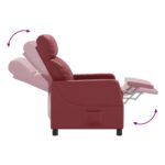 vidaXL Masážne relaxačné kreslo Víno červené Umelá koža – Obrázok 7