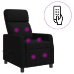 vidaXL Masážne relaxačné kreslo Čierna Látka – Obrázok 2