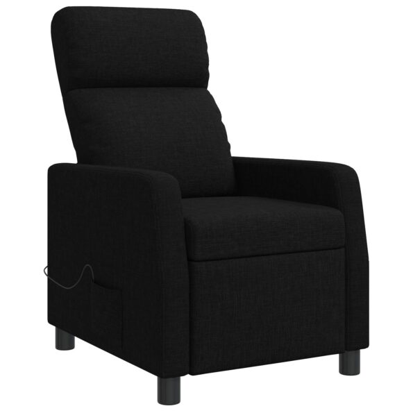 vidaXL Masážne relaxačné kreslo Čierna Látka – Obrázok 3