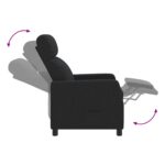 vidaXL Masážne relaxačné kreslo Čierna Látka – Obrázok 7