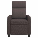 vidaXL Masážne relaxačné kreslo Tmavohnedá Látka – Obrázok 4