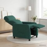 vidaXL Masážne relaxačné kreslo Tmavozelená Látka – Obrázok 12