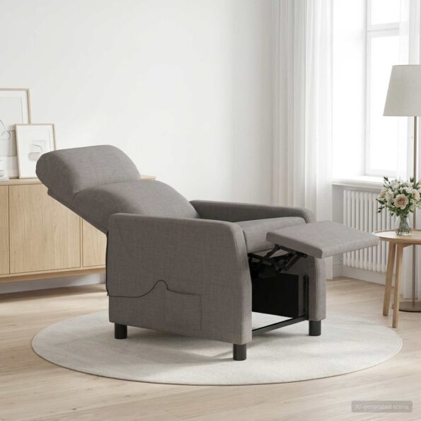 vidaXL Masážne relaxačné kreslo Sivohnedá Látka – Obrázok 11