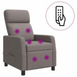 vidaXL Masážne relaxačné kreslo Sivohnedá Látka – Obrázok 2