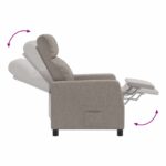 vidaXL Masážne relaxačné kreslo Sivohnedá Látka – Obrázok 7