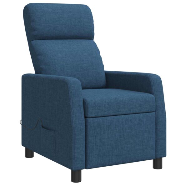 vidaXL Masážne relaxačné kreslo Modrá Látka – Obrázok 3