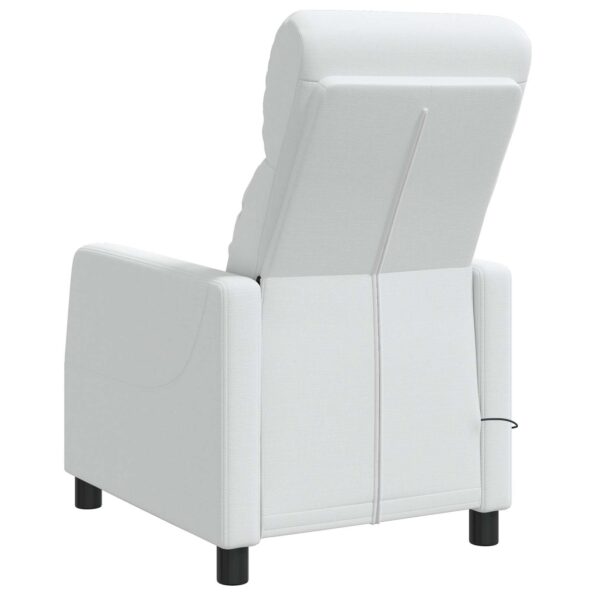 vidaXL Masážne relaxačné kreslo Biela Látka – Obrázok 5
