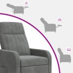 vidaXL Pohovka Tmavosivá Zamat – Obrázok 6