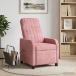 vidaXL Masážne relaxačné kreslo Ružová Zamat – Obrázok 12