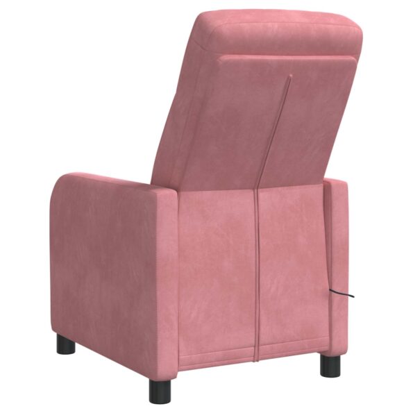 vidaXL Masážne relaxačné kreslo Ružová Zamat – Obrázok 5