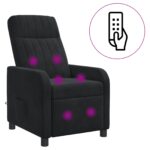 vidaXL Masážne relaxačné kreslo Čierna Zamat – Obrázok 2